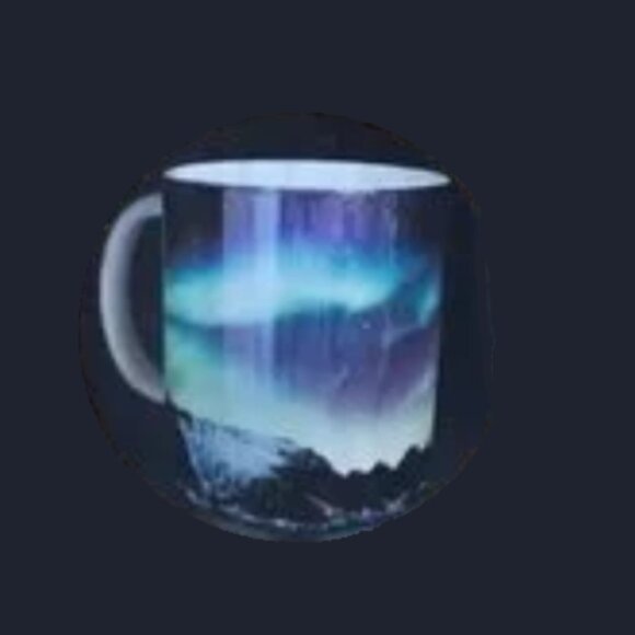 NEW Alaska Fairbanks Color Changing Mug Black Made in USA Auora Borealis - Picture 1 of 6